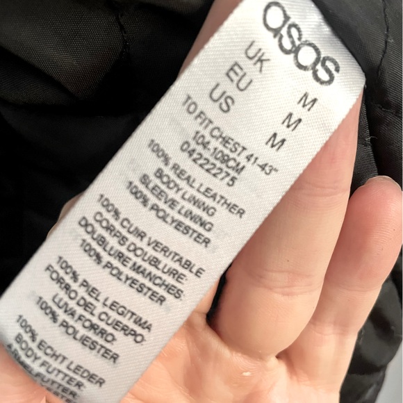 ASOS Men’s Leather Fringe Motorcycle Jacket - Medium - Picture 3 of 3